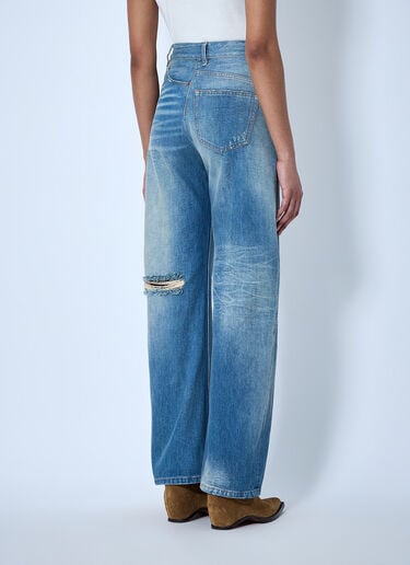 MM6 Maison Margiela Wide-Leg Distressed Denim Jeans Blue mmm0264060