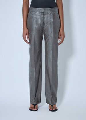 Acne Studios Coated Pinstripe Trousers Grey acn0264043