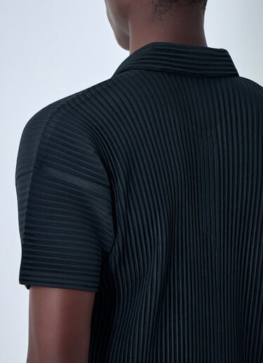 Homme Plissé Issey Miyake Pleated Short Sleeve Shirt Black hmp0164009