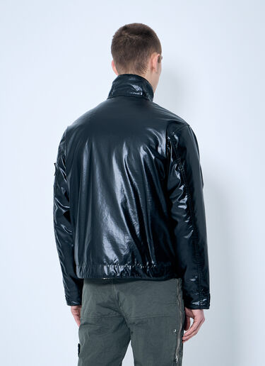 Stone Island Laminated Biker Jacket Black sto0160023