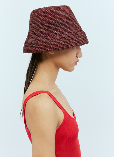 Jacquemus Le Bob Raphia Bucket Hat Brown jac0254039