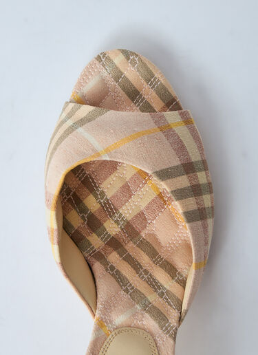 Burberry Check Heeled Mules Yellow bur0259013