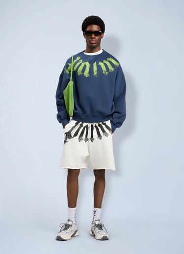 Palm Angels Big Neck Logo Loose Sweatshirt Blue pma0164046