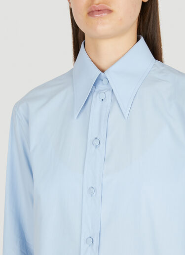 Gucci Dagger 広い襟のシャツ ブルー guc0251048