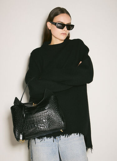 Balenciaga Square-Oval Sunglasses Black bcs0357009