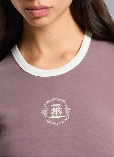 LN-CC® - Palm Angels: Lions Herald Slim T-Shirt - Purple Palm Angels Lions Herald Slim T-Shirt Purple pma0266217