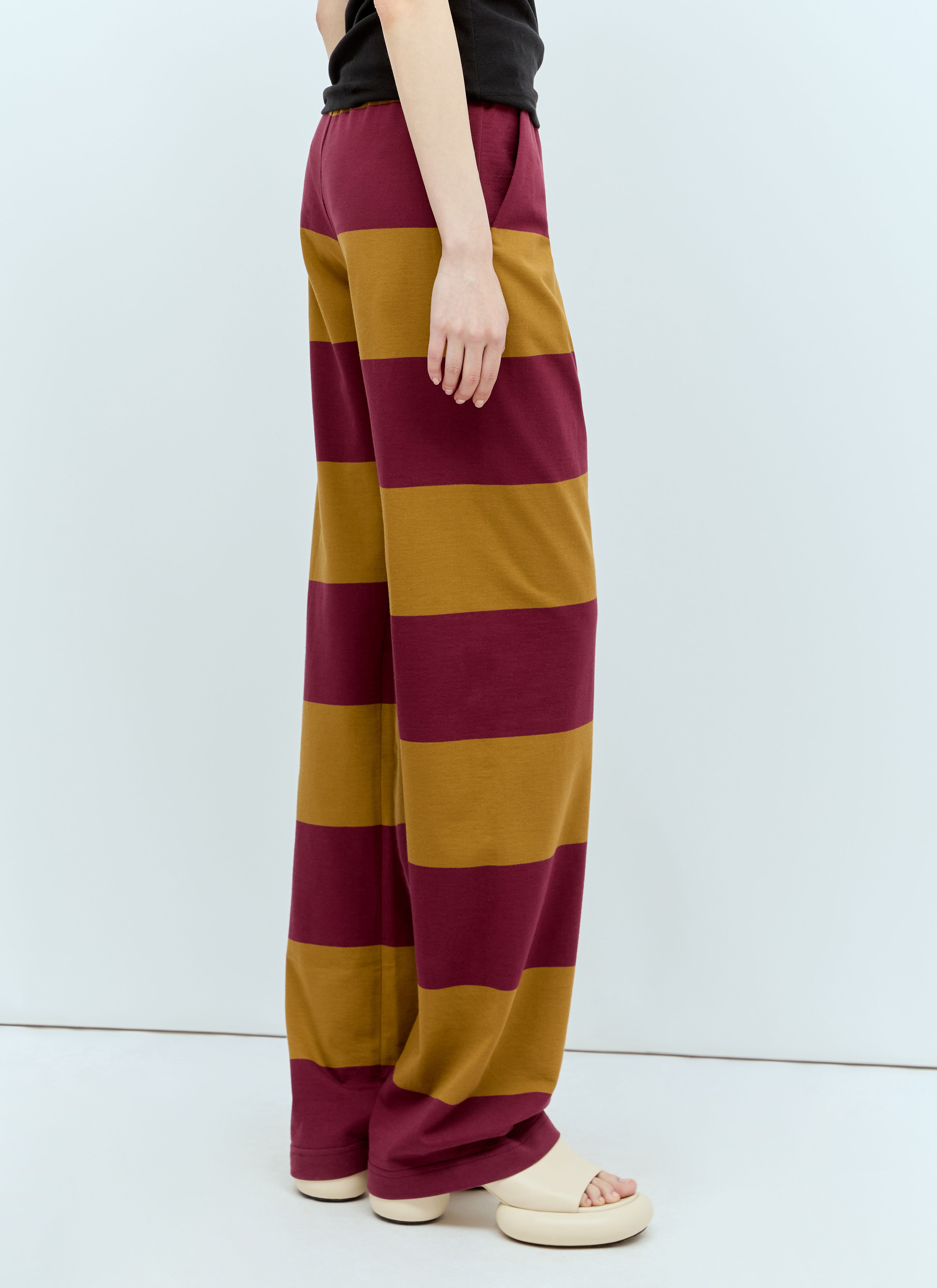 Dries Van Noten Women s Stripe Track Pants in Yellow LN CC