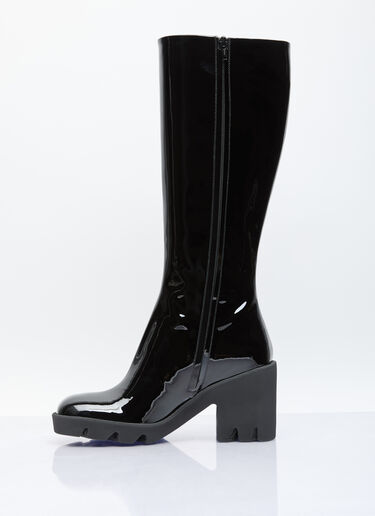 Burberry Patent Leather Knee High Boots Black bur0255053