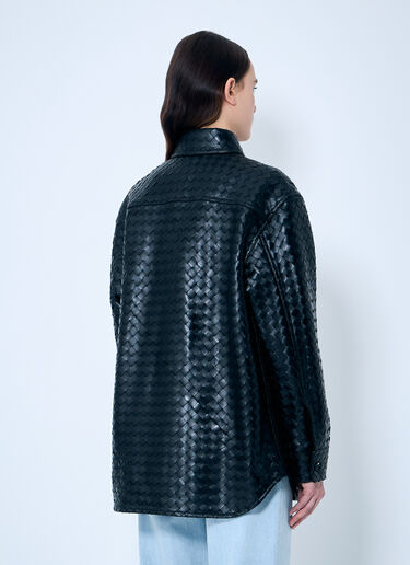 Bottega Veneta Intrecciato Leather Overshirt Black bov0259004