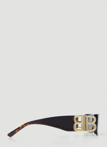 Balenciaga Dynasty Rectangle Sunglasses Brown bcs0353002