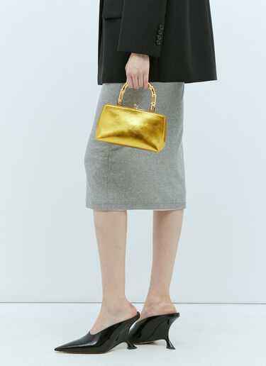 Jil Sander 고지 뱀부 미니 핸드백 옐로우 jil0253022