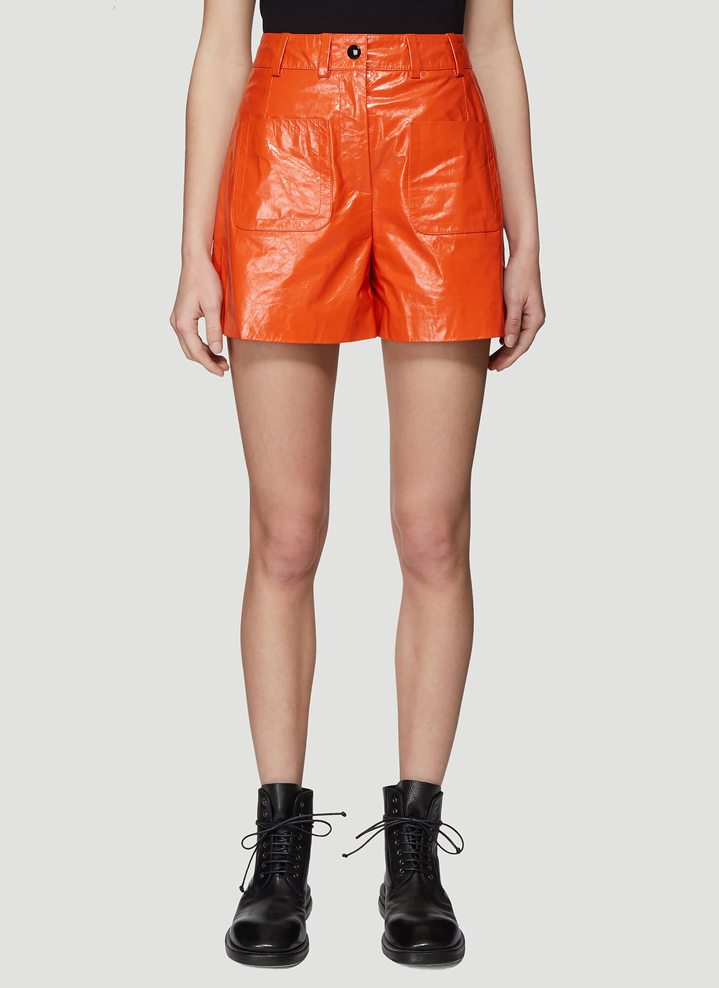 Olivier Theyskens Front Patch Pocket Shorts Female Orange