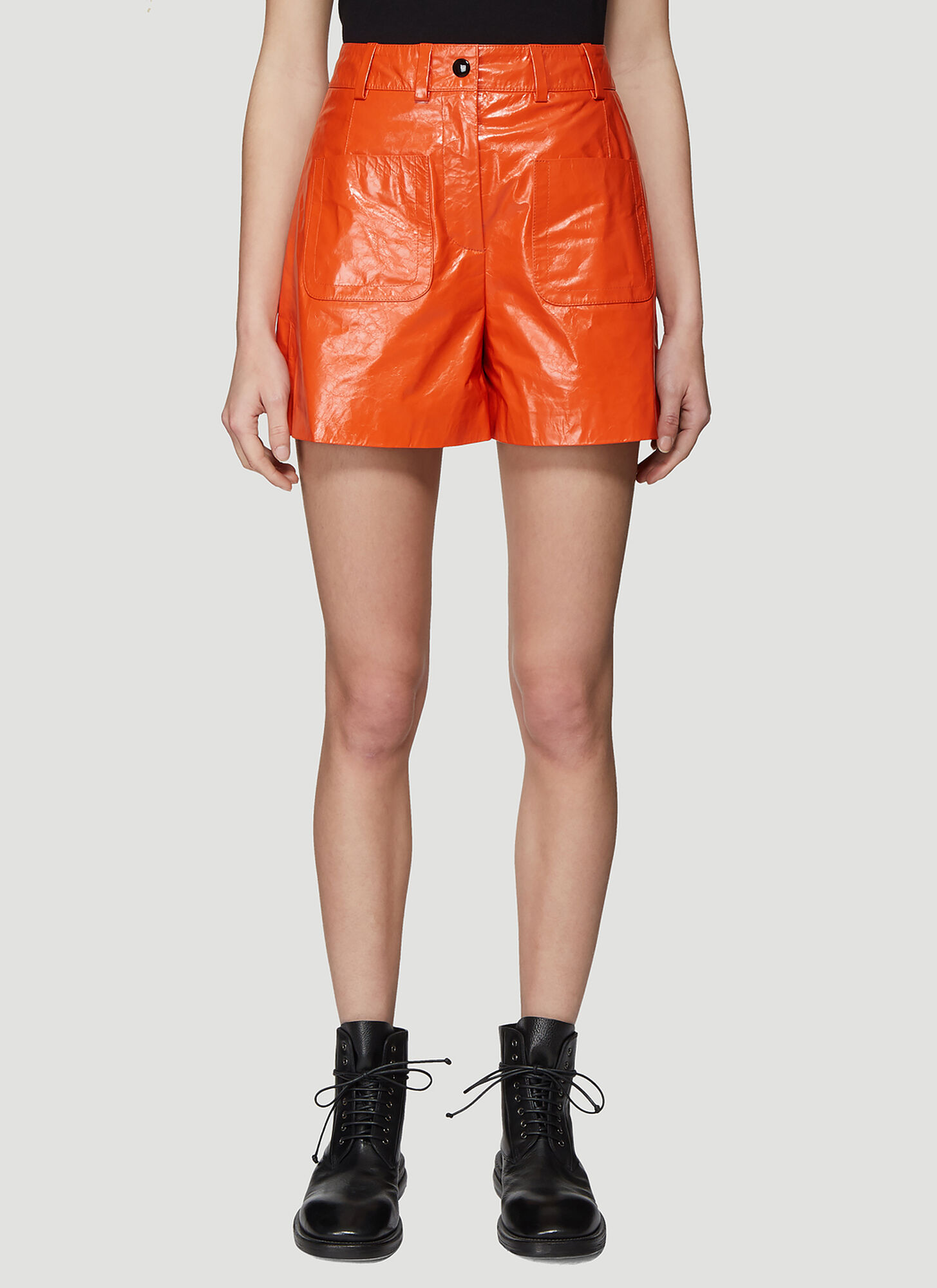 Olivier Theyskens Front Patch Pocket Shorts Female Orange