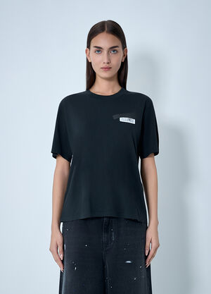 MM6 Maison Margiela Logo Motif T-Shirt Black mmm0262003
