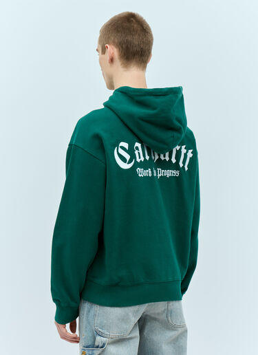 Carhartt WIP Hooded Onyx Script Sweatshirt Green wip0155014