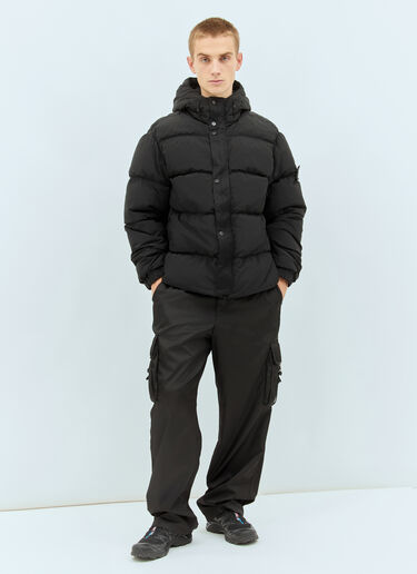Stone Island Hooded Down Jacket Black sto0158024