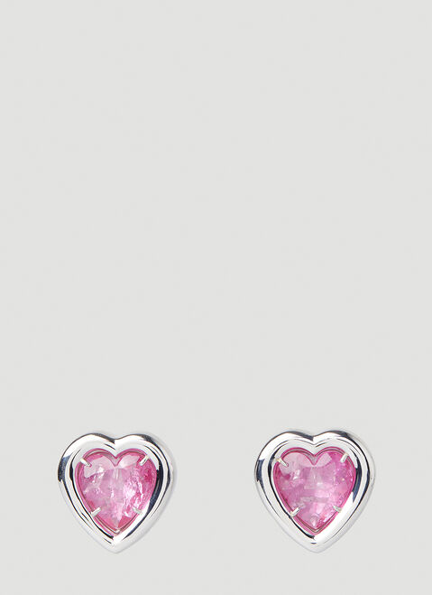 Balenciaga Heart Stone Earrings Silver bal0252104