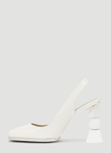 Jacquemus Les Chaussures Valerie Heeled Pumps White jac0242037