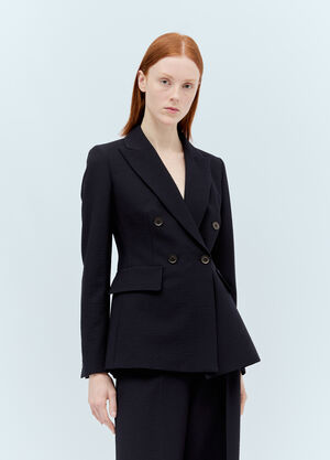 Max Mara Wool-Blend Double-Breasted Blazer Navy max0255028