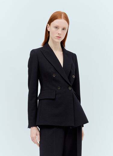 Max Mara Wool-Blend Double-Breasted Blazer Navy max0255021