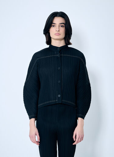 Pleats Please Issey Miyake Pleated Shirt Black plp0259015