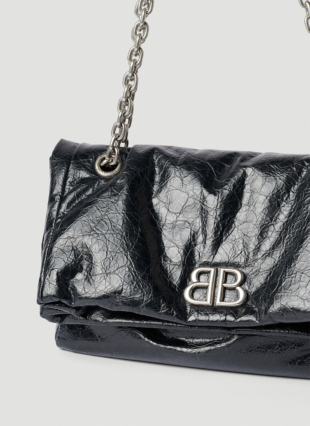 Balenciaga Women s Monaco Medium Chain Shoulder Bag in Black LN CC