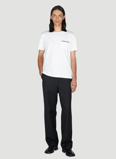 Thom Browne 条纹口袋 T 恤 白色 thb0129006