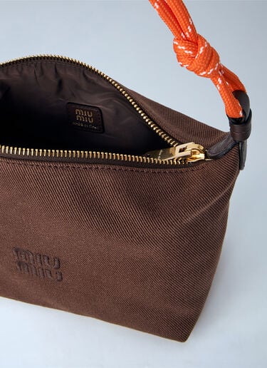 LN-CC® - Miu Miu: Gabardine Zip Handbag - Brown Miu Miu Gabardine Zip Handbag Brown miu0265033