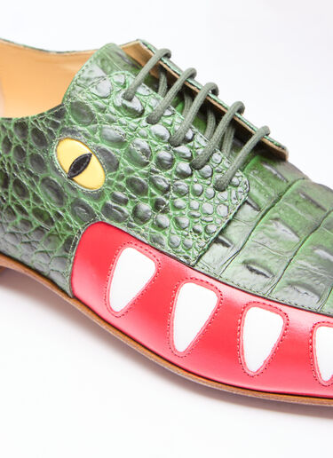 Walter Van Beirendonck Crocodile Lace-Up Shoes Green wlt0156040