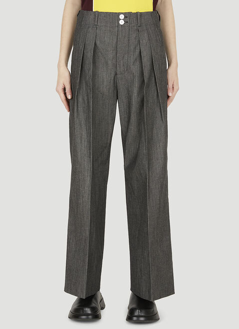 Plan C Tailored Pleated Pants Black plc0250024