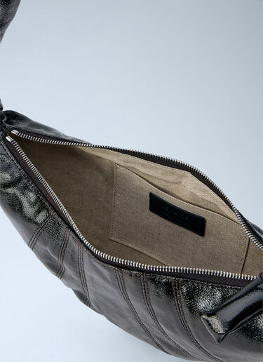 LN-CC® - Lemaire: Medium Croissant Bag in Coated Cotton - Dark Brown Lemaire Medium Croissant Bag in Coated Cotton Dark Brown lem0266028
