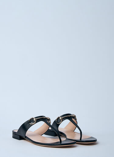Gucci Horsebit Thong Sandals Black guc0259054