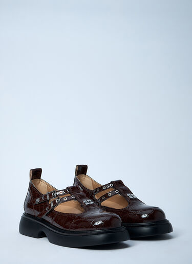 GANNI Butterfly Mary Jane Shoes Brown gan0261023