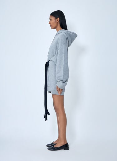MM6 Maison Margiela Hooded Sweatshirt With Attached Sash Grey mmm0264004