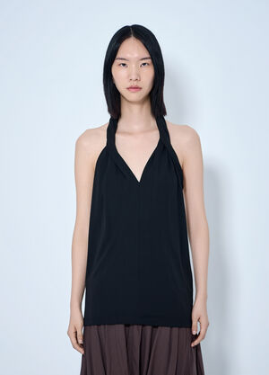 Toteme Twisted Jersey Halter Top Black tot0265007