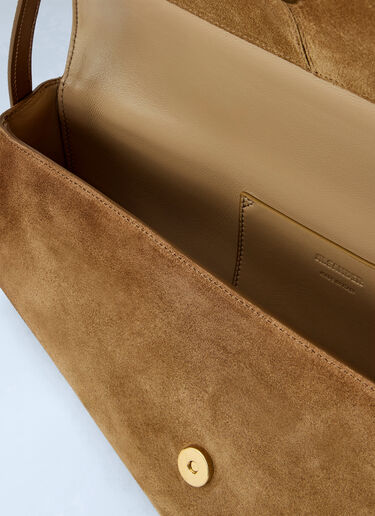 Jil Sander Kante Suede Shoulder Bag Brown jil0266010