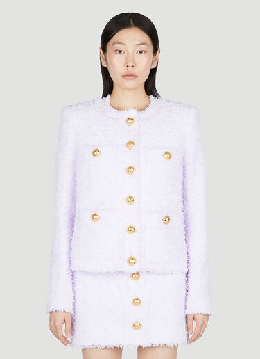Balmain Tweed Jacket Purple bln0252033