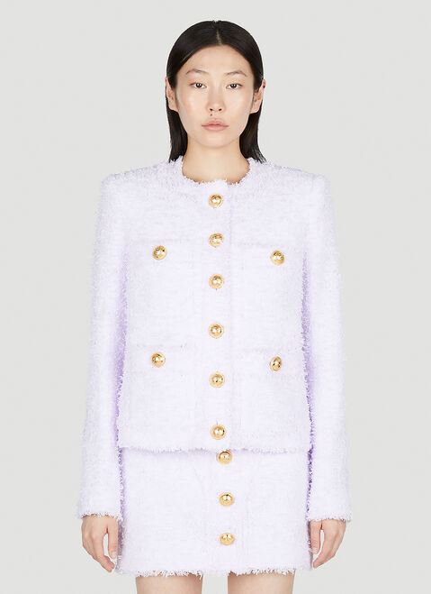 Balmain Tweed Jacket Purple bln0252033