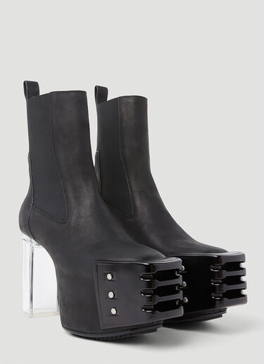 Rick Owens Clear Heel Boots Black ric0153027