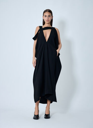 Draped Maxi Dress Yohji Yamamoto Draped Maxi Dress Black yoy0262028