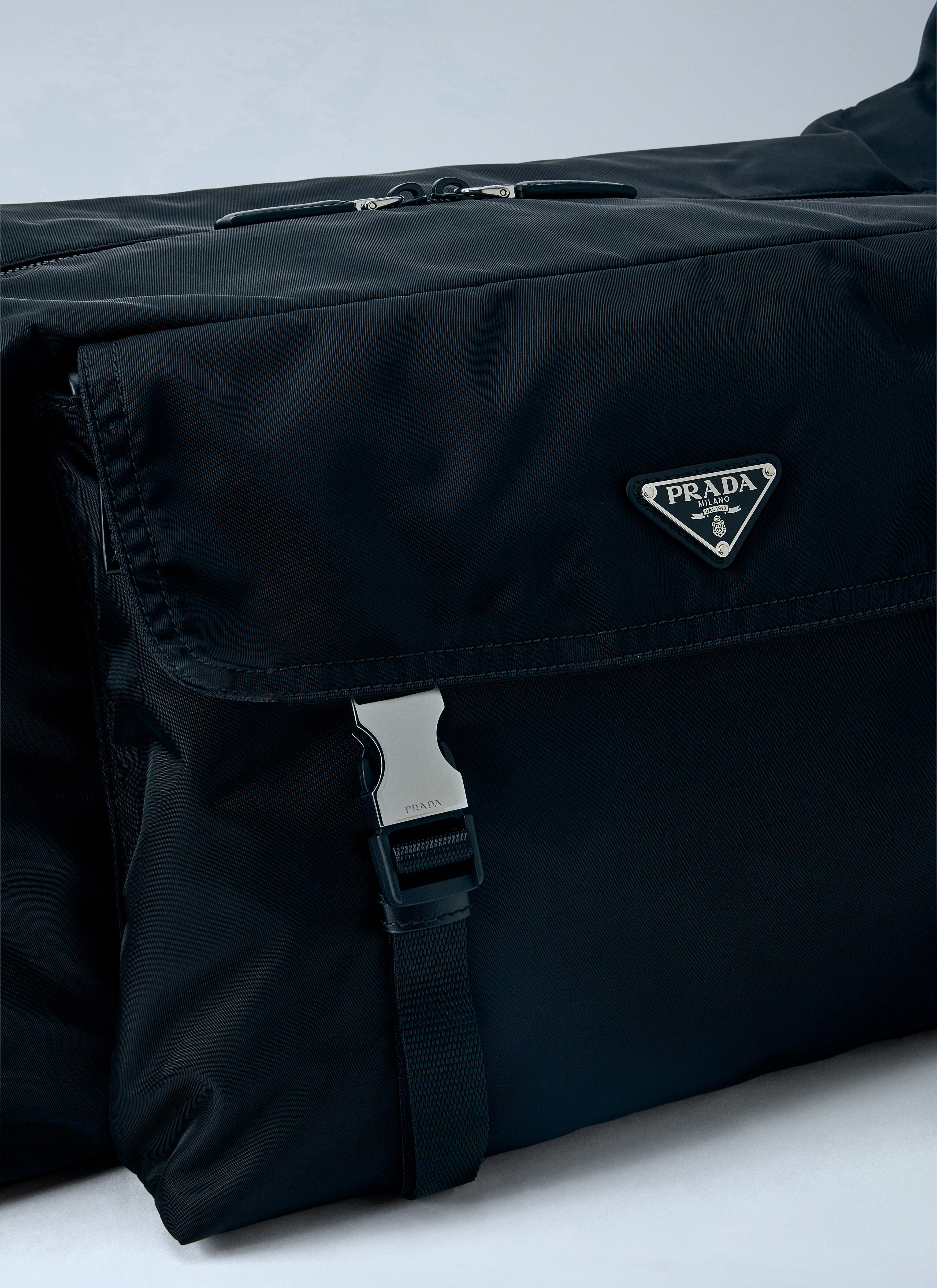 Prada Men's' Explore Re-Nylon and Leather Duffel Bag in Black | LN-CC®