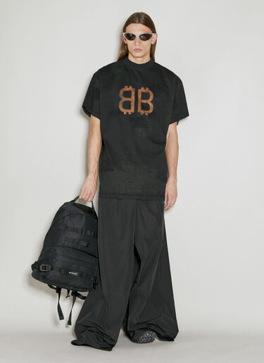 Balenciaga Logo Print T-Shirt Black bal0153072
