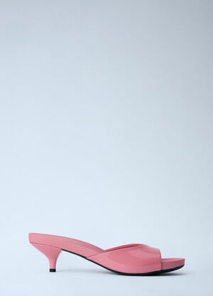 Prada Patent Leather Kitten Heel Mules Pink pra0264011