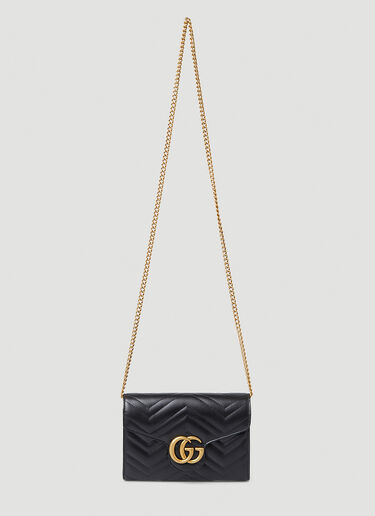 Gucci GG Marmont Quilted Mini Chain Shoulder Bag Black guc0247300