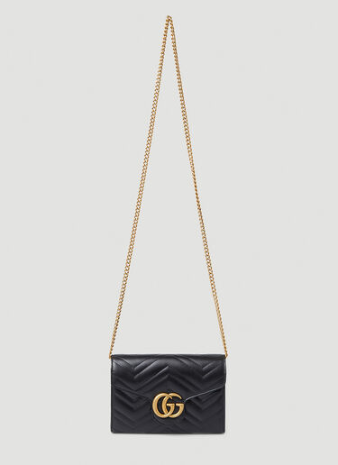 Gucci GG Marmont 绗缝迷你链条单肩包 黑色 guc0247300