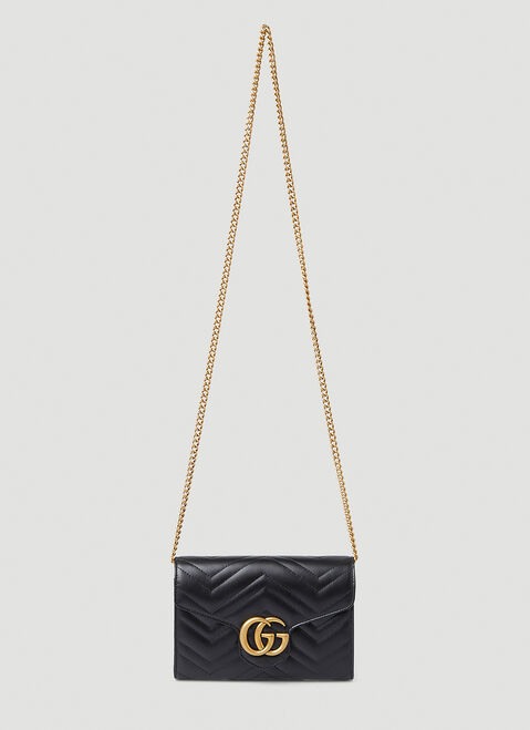 Miu Miu GG Marmont Quilted Mini Chain Shoulder Bag Black lmu0253008
