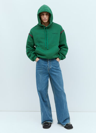 Gucci 로고 자수 후드티셔츠 그린 guc0155046