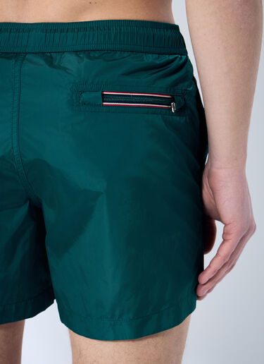 Moncler Logo Patch Swim Shorts Green mon0159043