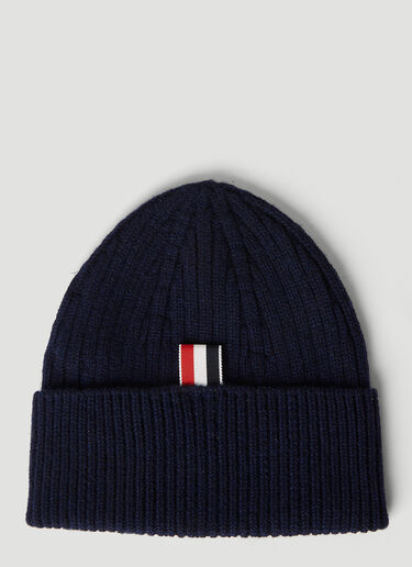 Thom Browne 4 Bar Stripe Beanie Hat Navy thb0151025