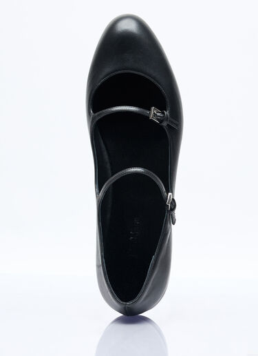 Max Mara 나파 가죽 발레리나 플랫 블랙 max0257043